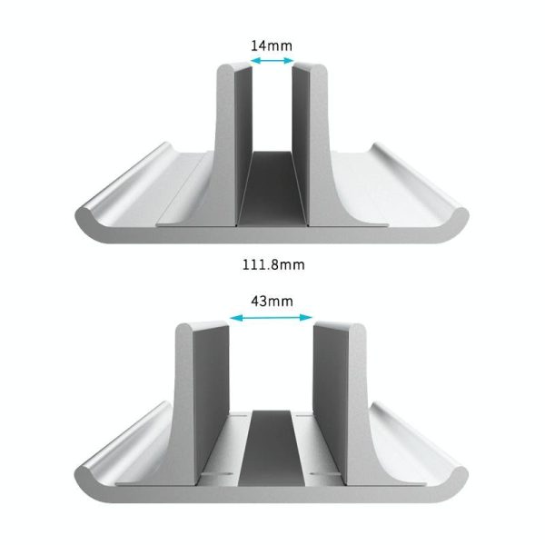 Adjustable Vertical Laptop Stand - Portable Aluminum Alloy Base Black - Image 4
