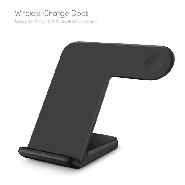 Vertical Magnetic Wireless Charger For Qi Phones & Apple Watch Black - Image 3