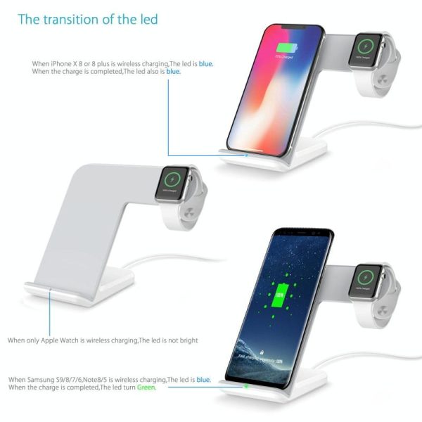 Vertical Magnetic Wireless Charger For Qi Phones & Apple Watch Black - Image 5