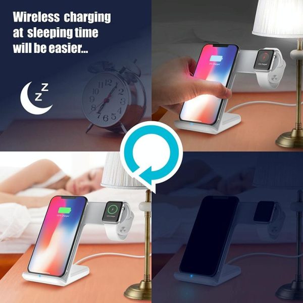 Vertical Magnetic Wireless Charger For Qi Phones & Apple Watch Black - Image 8