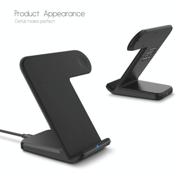 Vertical Magnetic Wireless Charger For Qi Phones & Apple Watch Black - Image 9