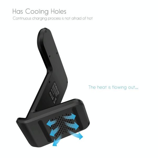 Vertical Magnetic Wireless Charger For Qi Phones & Apple Watch Black - Image 12