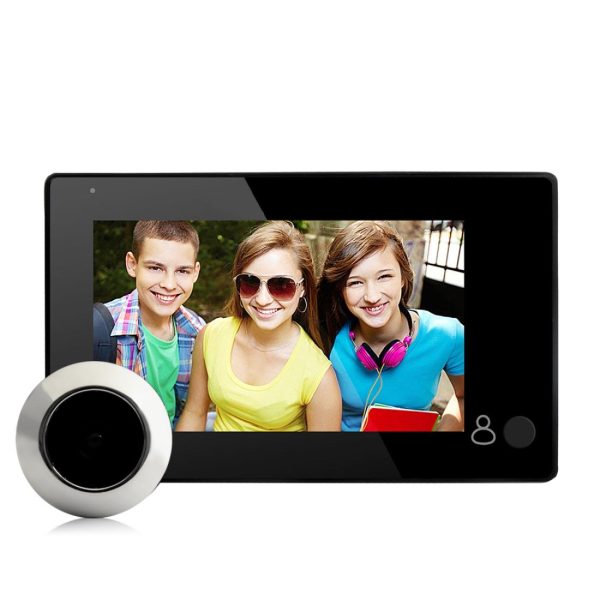 4.3 Security Camera Door Peephole With One-Key Watch - Black - Image 3