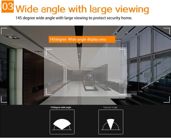 4.3 Security Camera Door Peephole With One-Key Watch - Black - Image 4