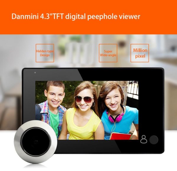 4.3 Security Camera Door Peephole With One-Key Watch - Black - Image 12