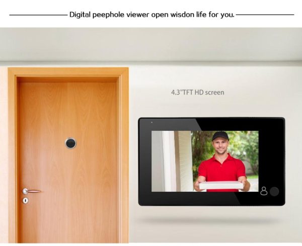 4.3 Security Camera Door Peephole With One-Key Watch - Black - Image 14