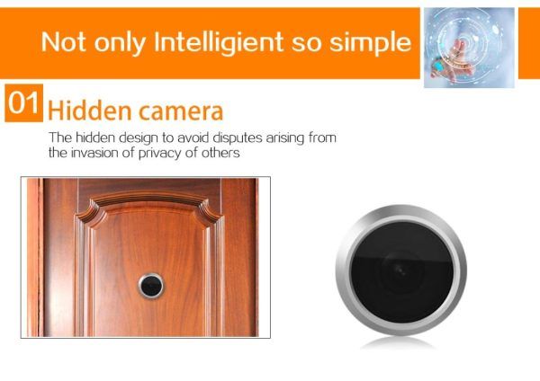 4.3 Security Camera Door Peephole With One-Key Watch - Black - Image 15
