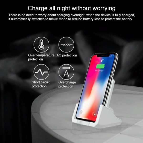 10W Vertical Wireless Charger For Mobile Phones Black - Image 10
