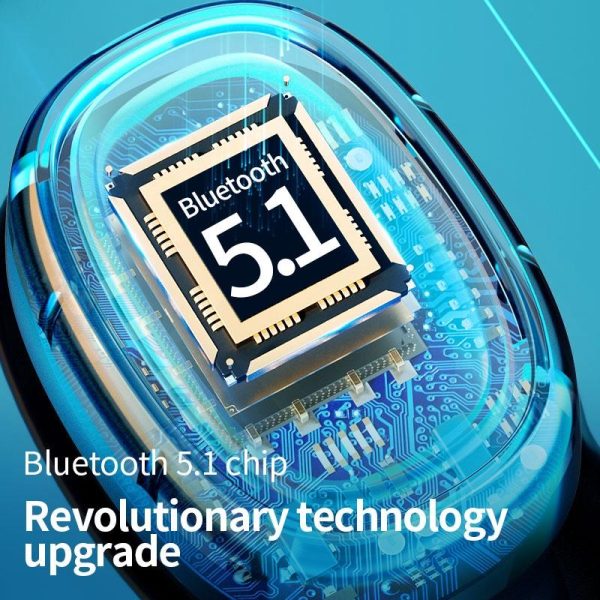 True Wireless Bluetooth Earphones with Digital Display and Charging Box - Black - Image 7