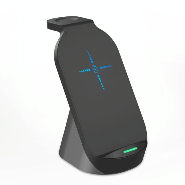 3 In 1 Wireless Charger For Iphone Apple Watch Airpods & Android Black - Image 3