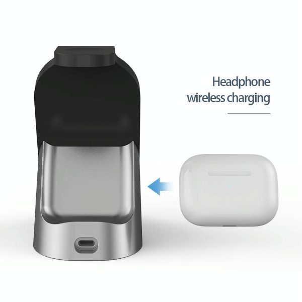3 In 1 Wireless Charger For Iphone Apple Watch Airpods & Android Black - Image 11