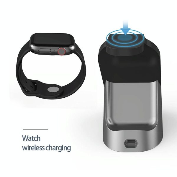 3 In 1 Wireless Charger For Iphone Apple Watch Airpods & Android Black - Image 12