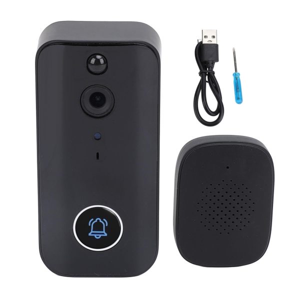 Wireless Doorbell Camera With Night Vision And Motion Detection - Black - Image 3