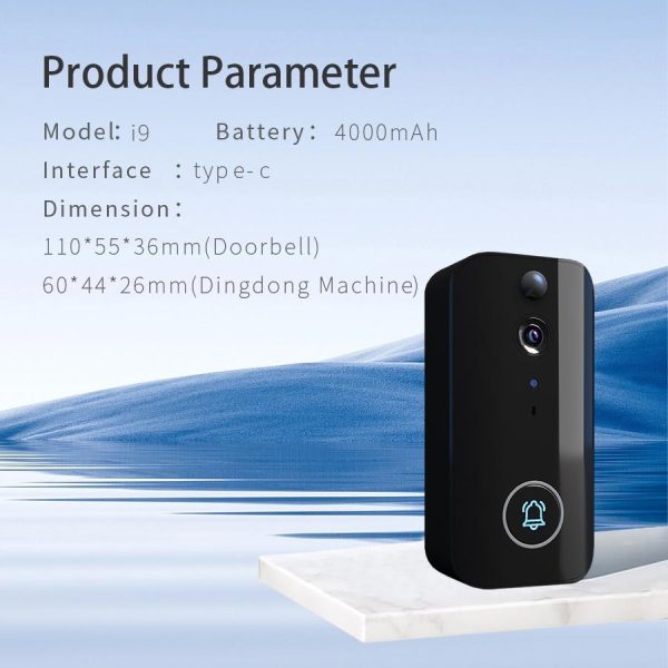 Wireless Doorbell Camera With Night Vision And Motion Detection - Black - Image 7