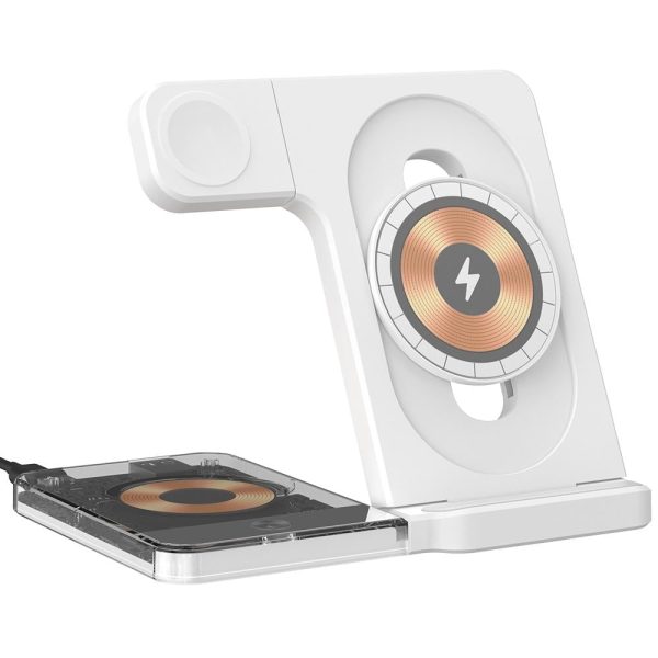 15W 5 In 1 Foldable Magnetic Wireless Charger With Night Light - Black - Image 12