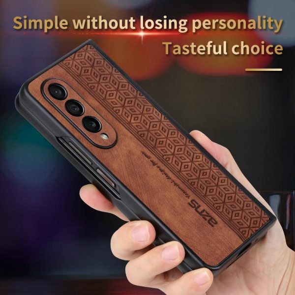 For Samsung Galaxy z Fold4 5G Embossed 3d Skin Texture Phone Case - Sleek Design - Dark Green - Image 4