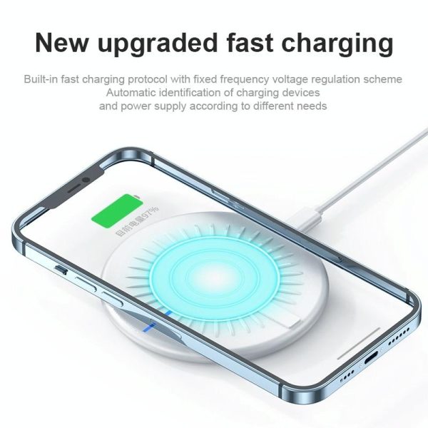 15W Round Wireless Fast Charger 964 Shape - Black - Image 5