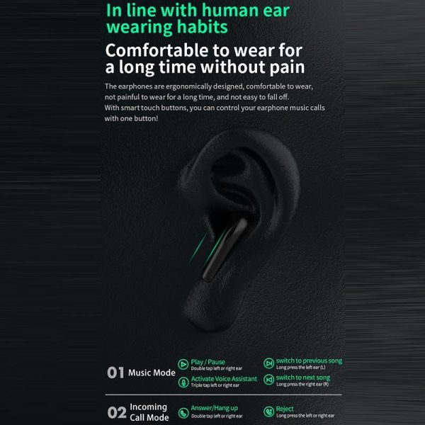 Wireless Bluetooth 5.3 Earphones - Black Ipx6 Edc - Image 7