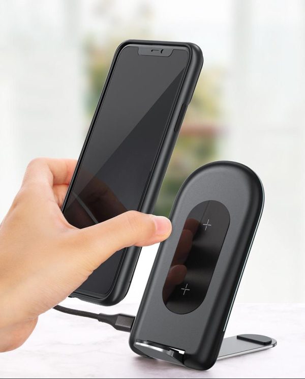 Foldable 15W Wireless Charger For Mobile Phones Black - Image 2