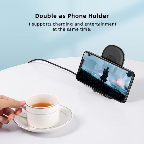 Foldable 15W Wireless Charger For Mobile Phones Black - Image 5