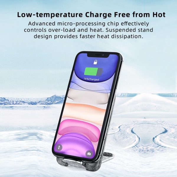 Foldable 15W Wireless Charger For Mobile Phones Black - Image 6