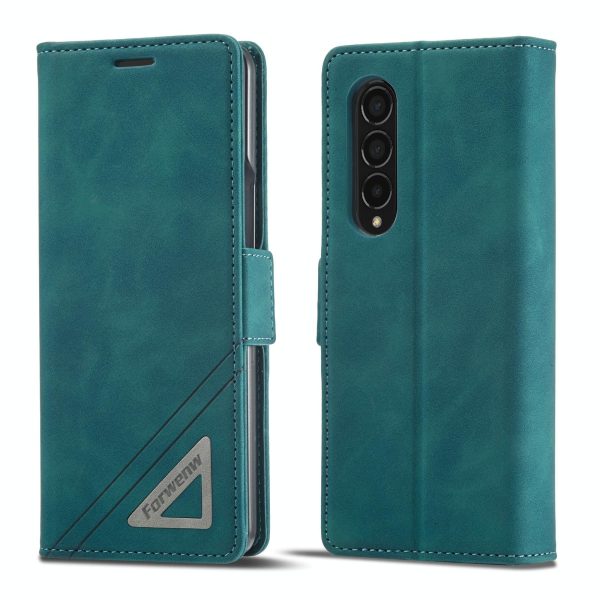 Leather Dual Side Buckle Phone Cover for Samsung Galaxy z Fold 4 - Wine Red - Image 8