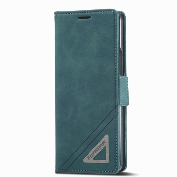 Leather Dual Side Buckle Phone Cover for Samsung Galaxy z Fold 4 - Wine Red - Image 9
