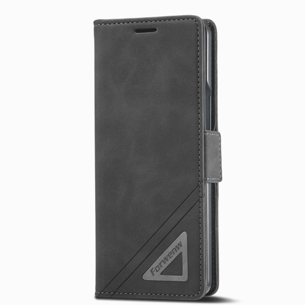 Leather Dual Side Buckle Phone Cover for Samsung Galaxy z Fold 4 - Wine Red - Image 15