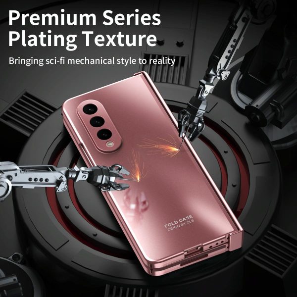 Foldable Electroplated 5g Case for Samsung Galaxy z Fold 4 - Silver - Image 3