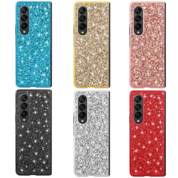 Glitter Tpu Shockproof Case for Samsung Galaxy z Fold 4 - Silver - Image 3
