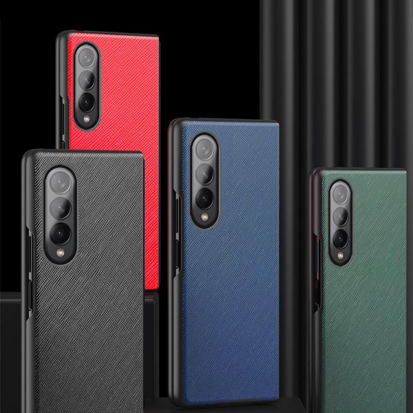 Foldable Cross Pattern Phone Case for Samsung Galaxy z Fold 4 / 5g - Foldable Design - Red - Image 3