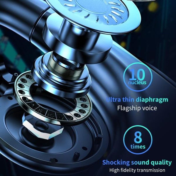 Bluetooth V5.2 Single Earhook Business Headset - M99 - Black + Red - Image 4