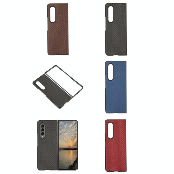 For Samsung Galaxy z Fold4 5G Carbon Fiber Texture Leather Phone Case - Pu Material - Blue - Image 7