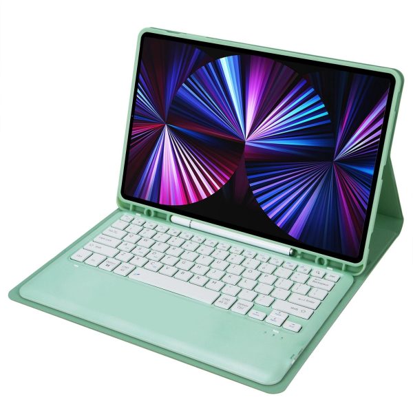 Detachable Bluetooth Keyboard Leather Case For Ipad Pro 12.9 2021 / 2020 / 2018 With Pen Slot - Dark Green - Image 5