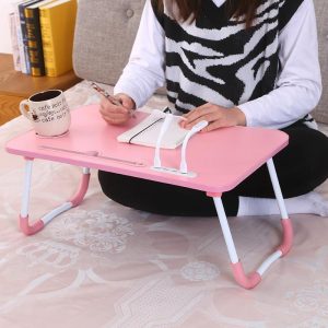 Portable Folding Desk with Fan & Lamp - Compact Design - Sky Blue - Image 8