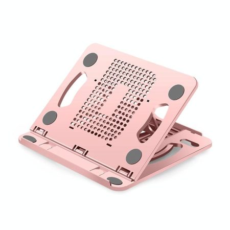Adjustable Laptop Cooling Stand - Foldable Design - Pink