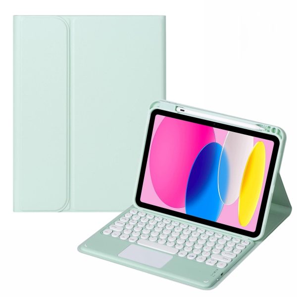 2022 Ipad 10.9 Touch Keyboard Leather Case With Pen Slot - Dark Green - Image 15