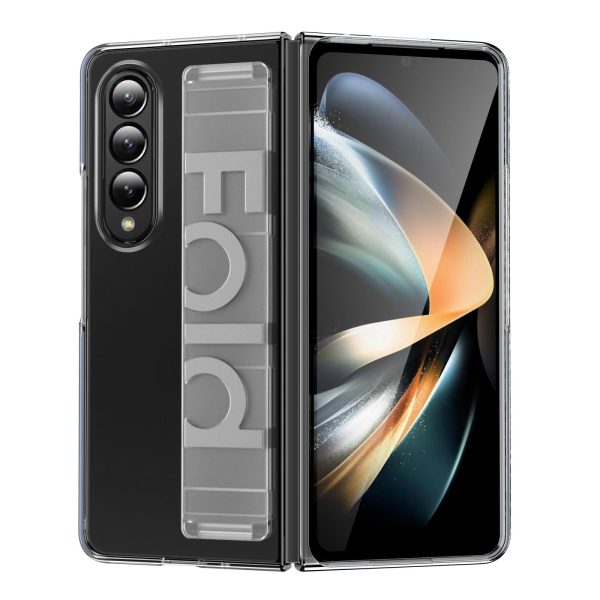 Silicone Wristband Foldable Phone Case for Samsung Galaxy z Fold 4 - Matte Clear - Image 2