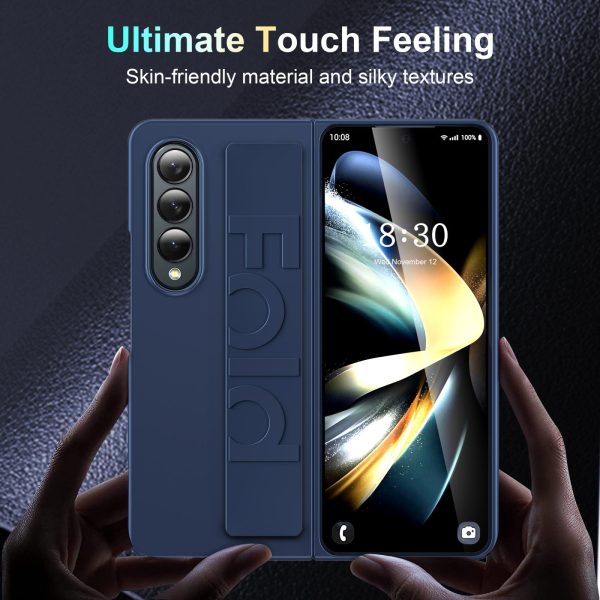 Silicone Wristband Foldable Phone Case for Samsung Galaxy z Fold 4 - Matte Clear - Image 3