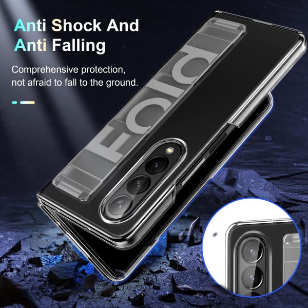 Silicone Wristband Foldable Phone Case for Samsung Galaxy z Fold 4 - Matte Clear - Image 6