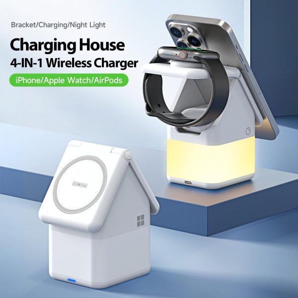 4 In 1 15W Magnetic Wireless Charger White - Image 3