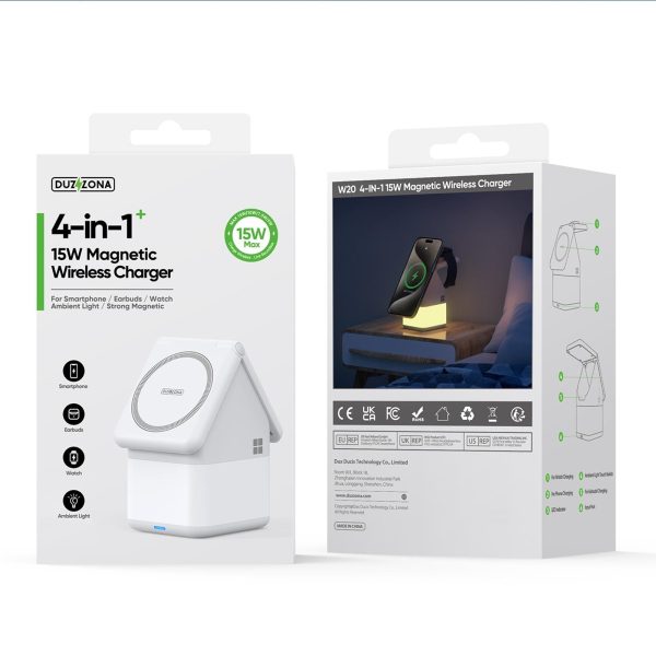 4 In 1 15W Magnetic Wireless Charger White - Image 4