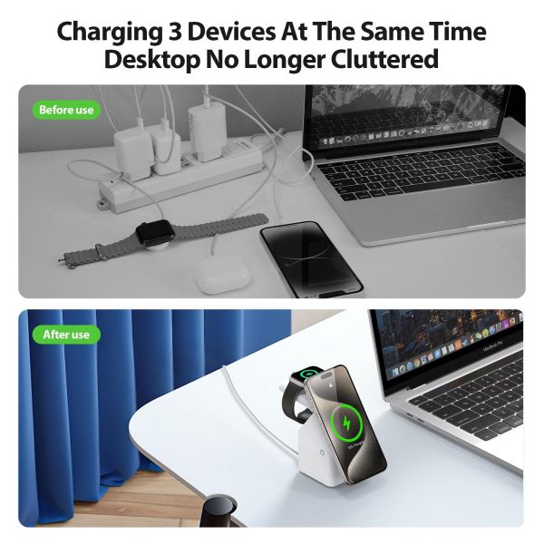 4 In 1 15W Magnetic Wireless Charger White - Image 5