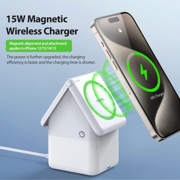 4 In 1 15W Magnetic Wireless Charger White - Image 6