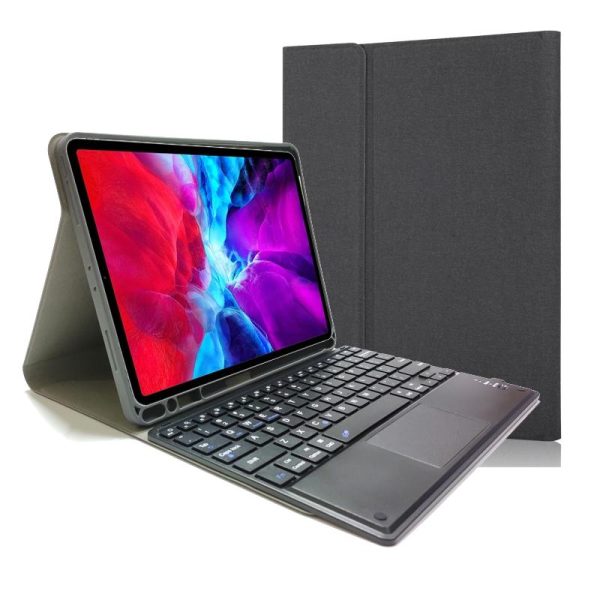 Bluetooth Keyboard Tablet Case For Ipad Pro 11 - Detachable Touch Leather Holder Pen Slot - Rose Gold - Image 2