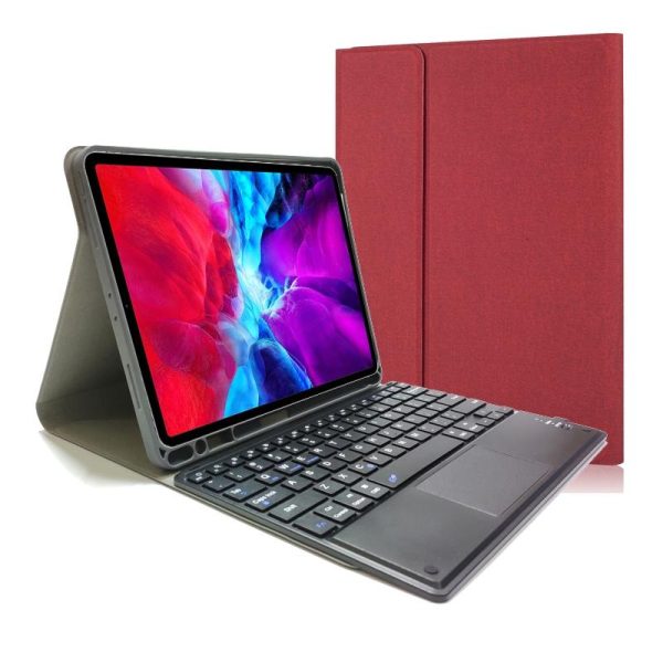 Bluetooth Keyboard Tablet Case For Ipad Pro 11 - Detachable Touch Leather Holder Pen Slot - Rose Gold - Image 8