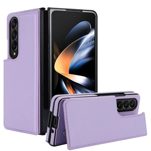 For Samsung Galaxy z Fold4 5G Foldable Phone Case with Double Buckle Card Slot - Red - Image 3