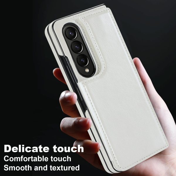 For Samsung Galaxy z Fold4 5G Foldable Phone Case with Double Buckle Card Slot - Red - Image 7
