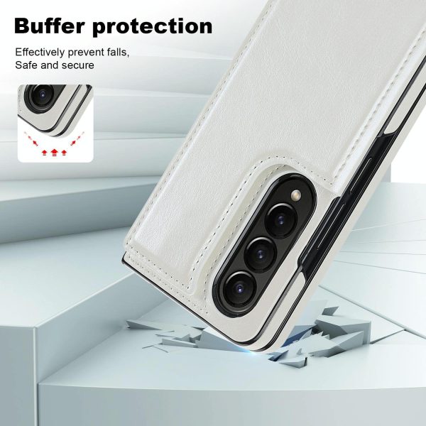 For Samsung Galaxy z Fold4 5G Foldable Phone Case with Double Buckle Card Slot - Red - Image 8