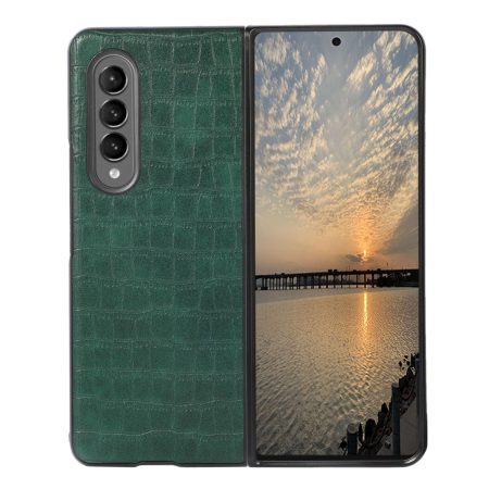 Foldable Crocodile Texture Phone Case - Pu Leather - Green
